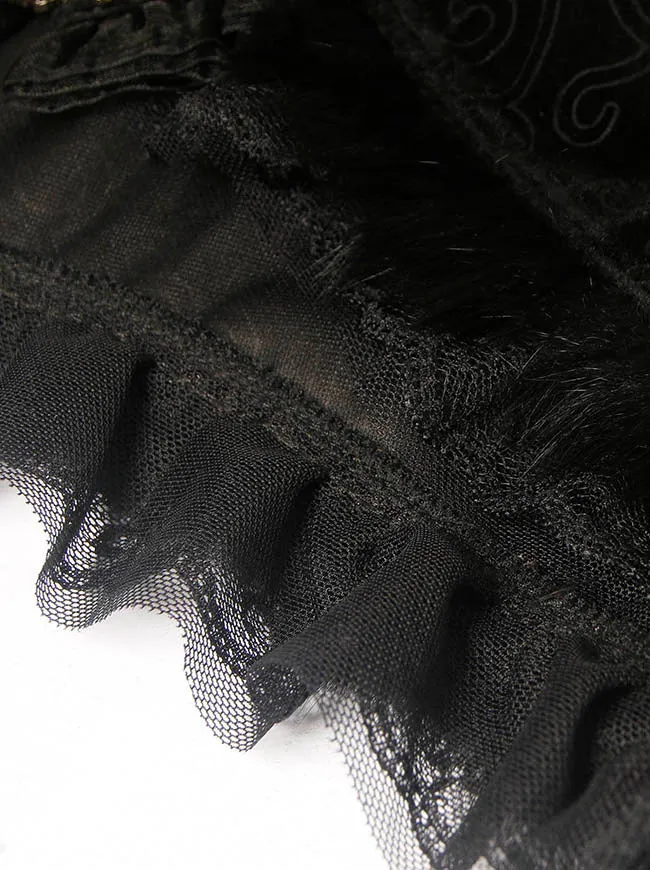 Gothic Steampunk Bolero Vintage Federjacke Schulterzucken