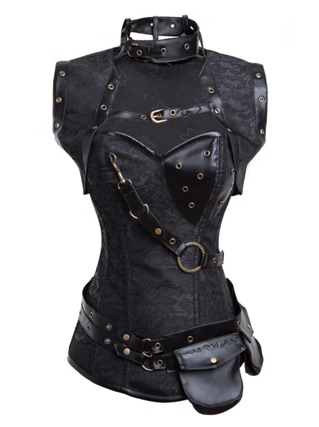 Steampunk Gothic Retro Spirale Stahl Knochen Korsett Bustier Top