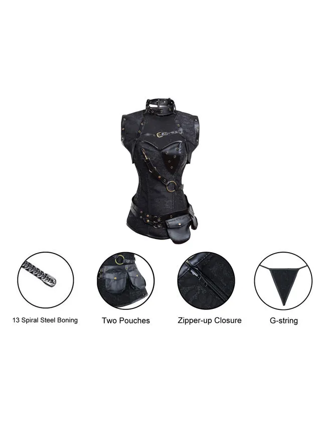 Steampunk Gothic Retro Spirale Stahl Knochen Korsett Bustier Top