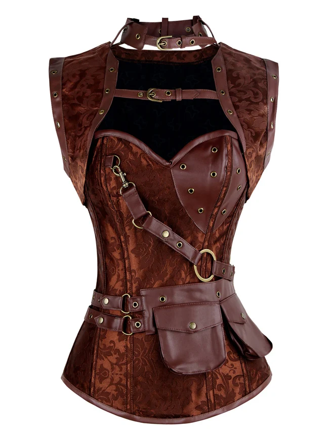 Steampunk Gothic Retro Spirale Stahl Knochen Korsett Bustier Top
