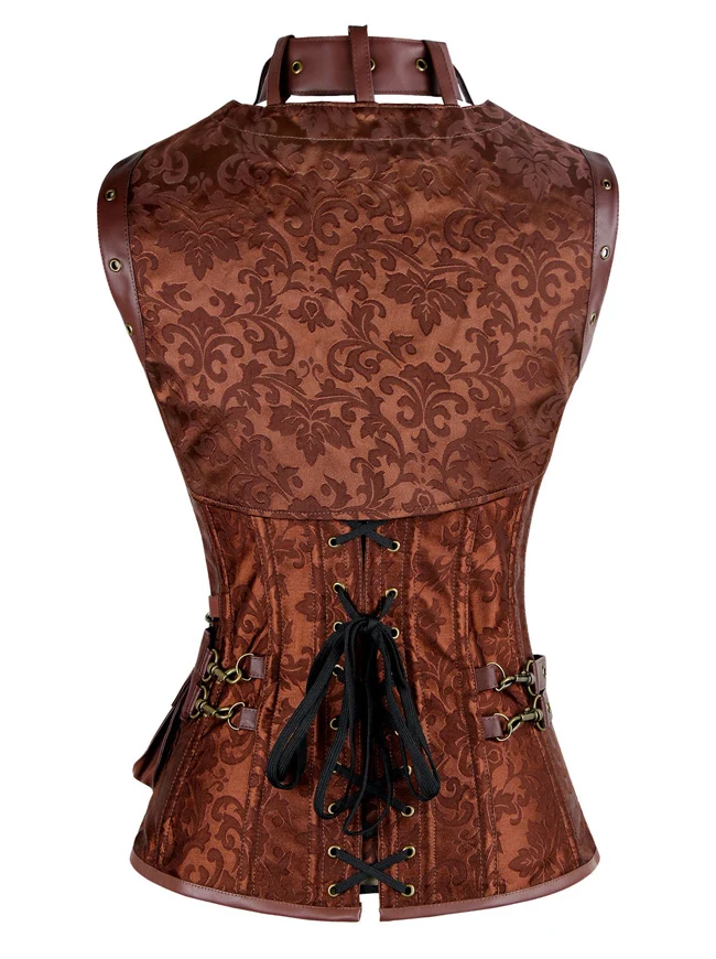 Steampunk Gothic Retro Spirale Stahl Knochen Korsett Bustier Top