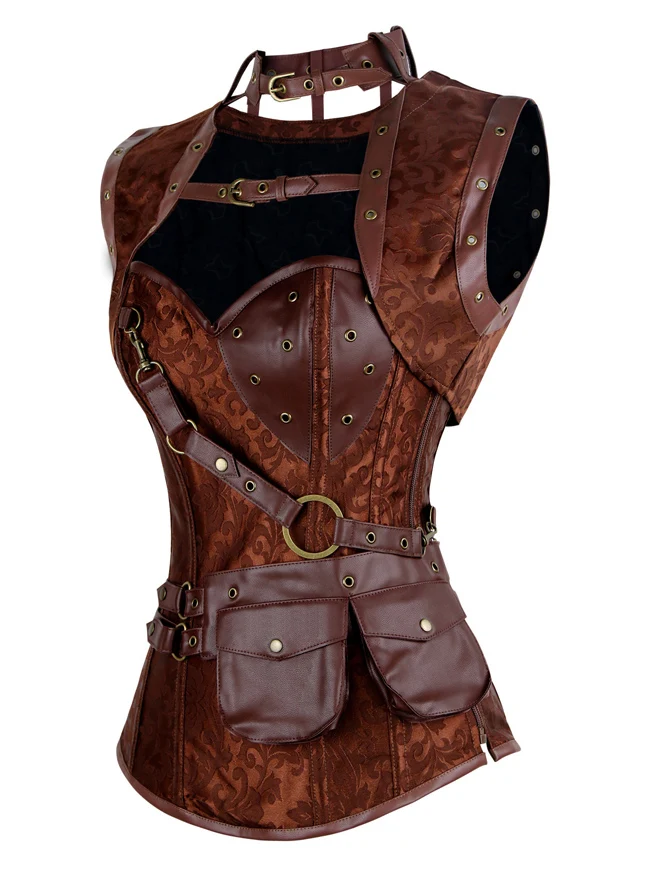 Steampunk Gothic Retro Spirale Stahl Knochen Korsett Bustier Top