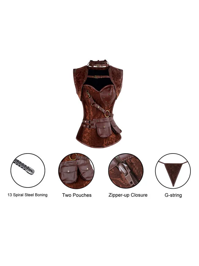 Steampunk Gothic Retro Spirale Stahl Knochen Korsett Bustier Top