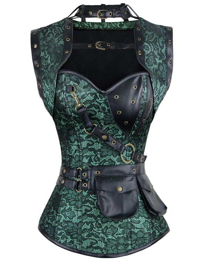 Steampunk Gothic Retro Spirale Stahl Knochen Korsett Bustier Top