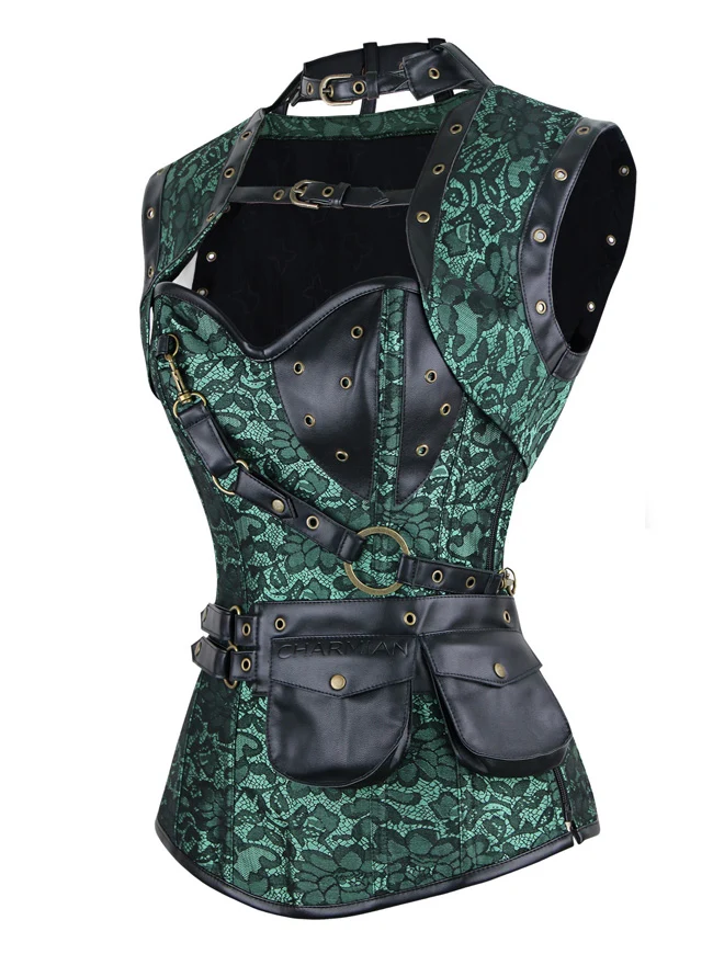 Steampunk Gothic Retro Spirale Stahl Knochen Korsett Bustier Top