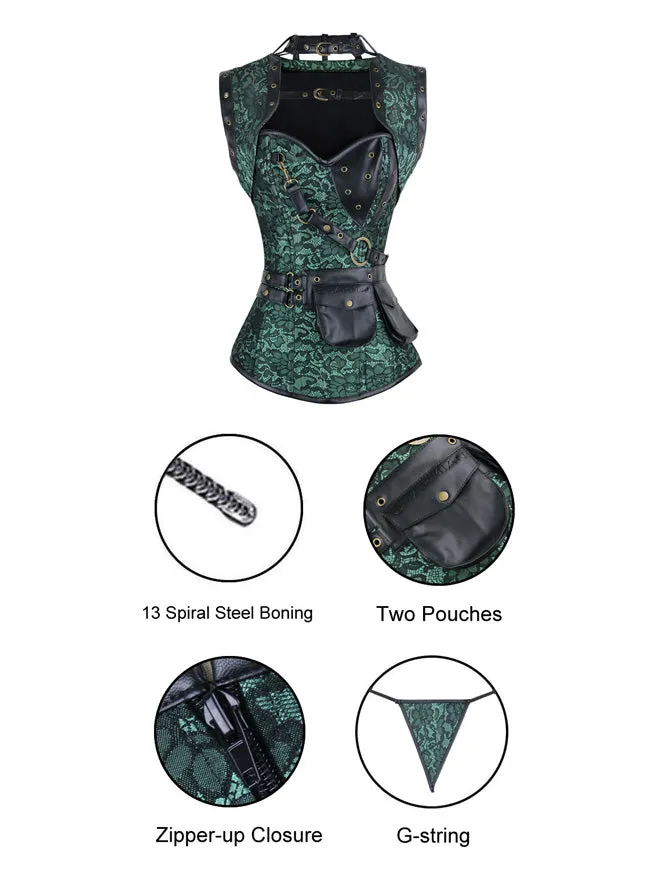 Steampunk Gothic Retro Spirale Stahl Knochen Korsett Bustier Top