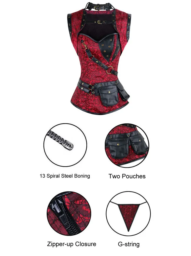 Steampunk Gothic Retro Spirale Stahl Knochen Korsett Bustier Top