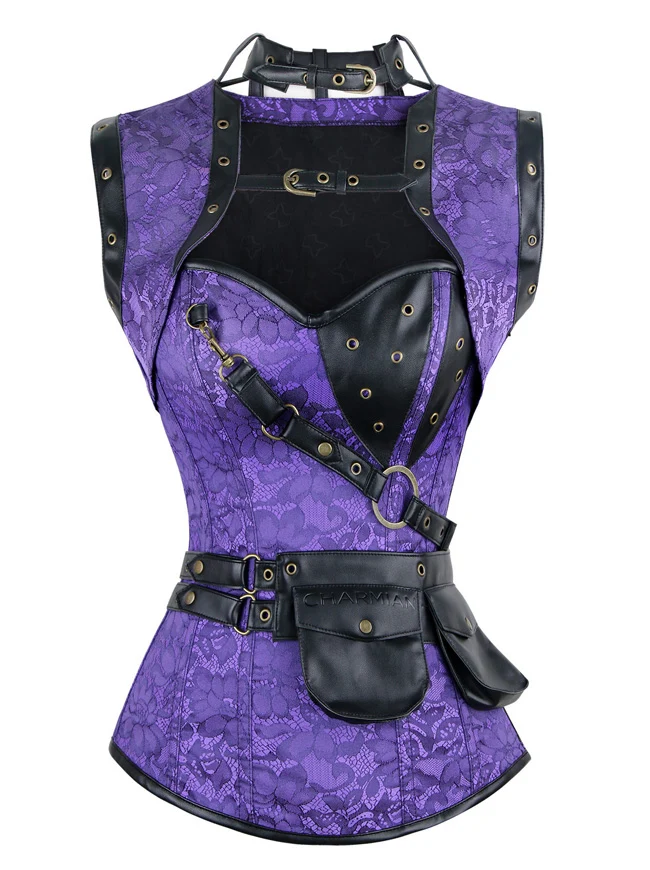 Steampunk Gothic Retro Spirale Stahl Knochen Korsett Bustier Top