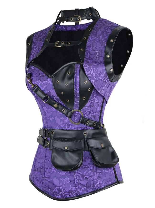 Steampunk Gothic Retro Spirale Stahl Knochen Korsett Bustier Top