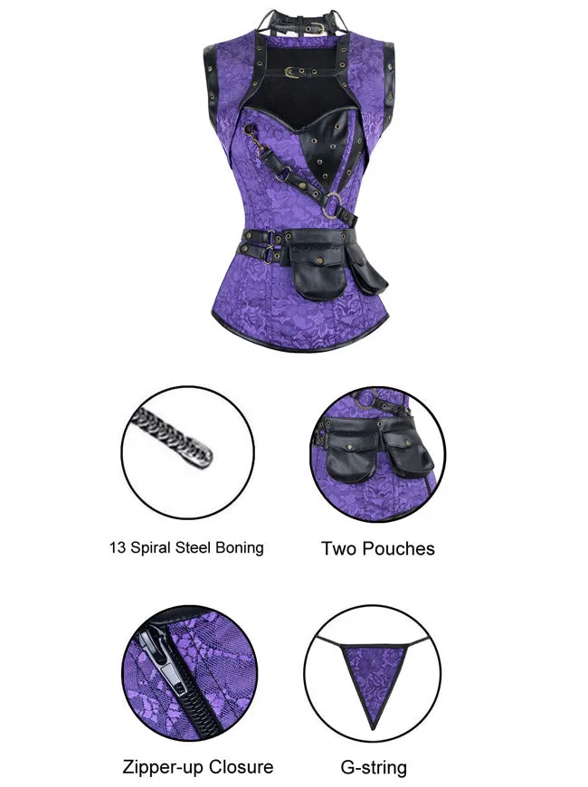 Steampunk Gothic Retro Spirale Stahl Knochen Korsett Bustier Top
