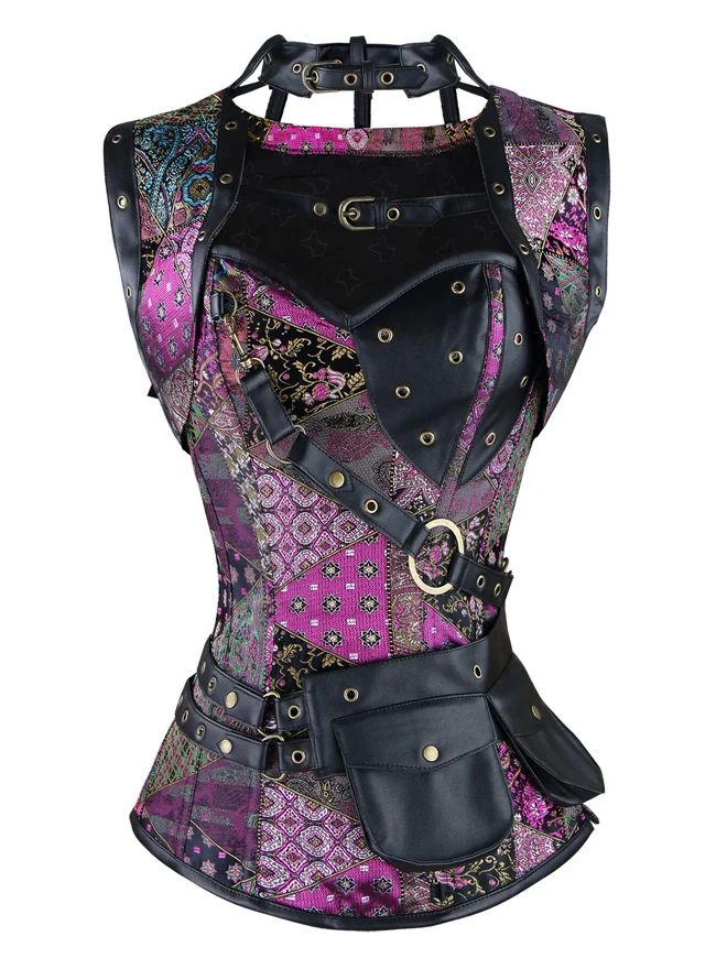 Steampunk Gothic Retro Spirale Stahl Knochen Korsett Bustier Top