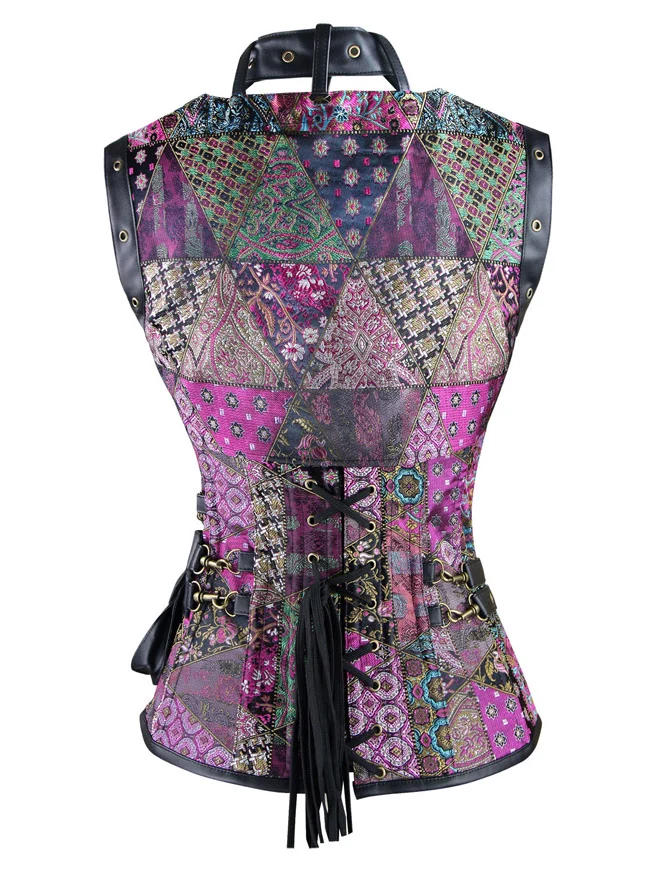 Steampunk Gothic Retro Spirale Stahl Knochen Korsett Bustier Top