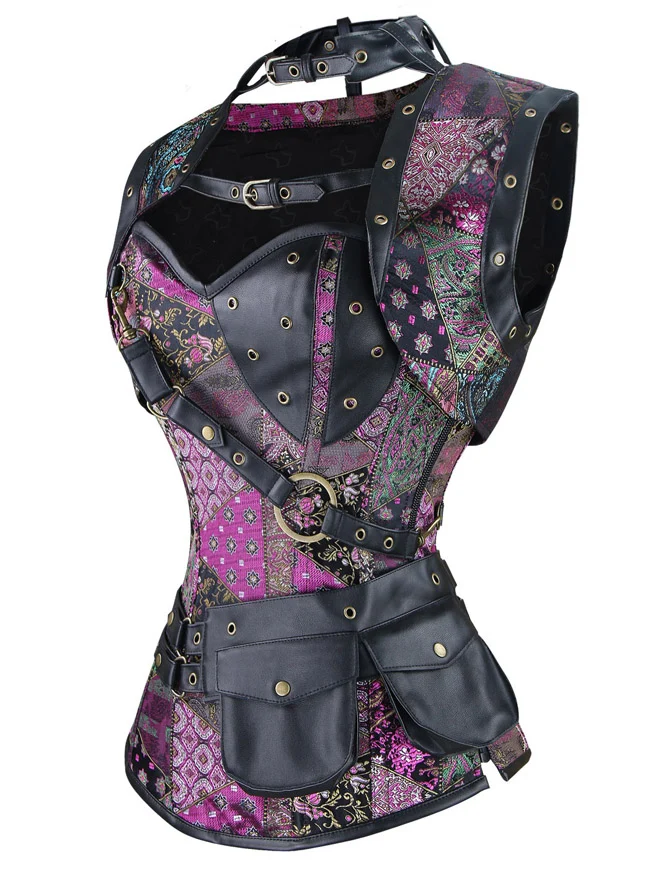 Steampunk Gothic Retro Spirale Stahl Knochen Korsett Bustier Top
