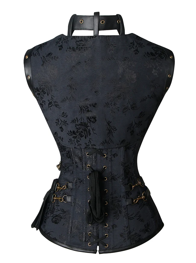 Steampunk Gothic Retro Spirale Stahl Knochen Korsett Bustier Top