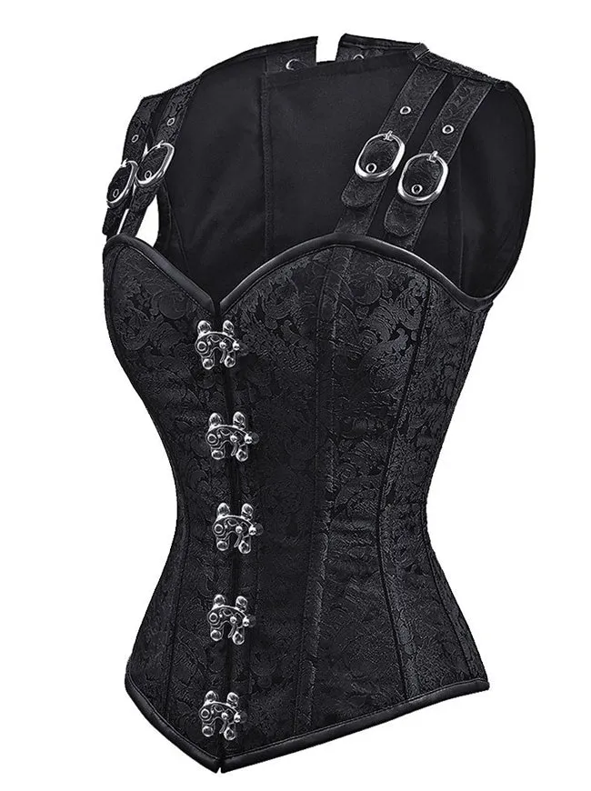 Gotische Steampunk Brocade Steel Boned Waist Cincher Korsett Weste