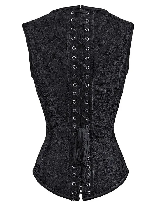 Gotische Steampunk Brocade Steel Boned Waist Cincher Korsett Weste