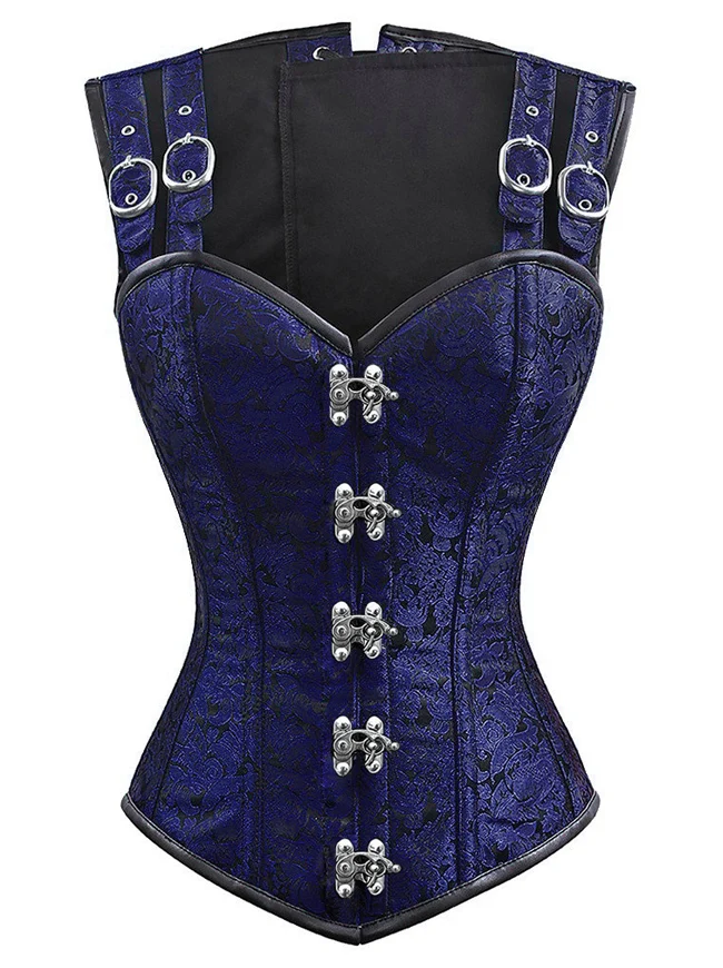 Gotische Steampunk Brocade Steel Boned Waist Cincher Korsett Weste