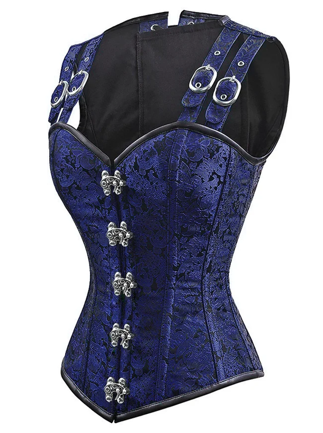 Gotische Steampunk Brocade Steel Boned Waist Cincher Korsett Weste