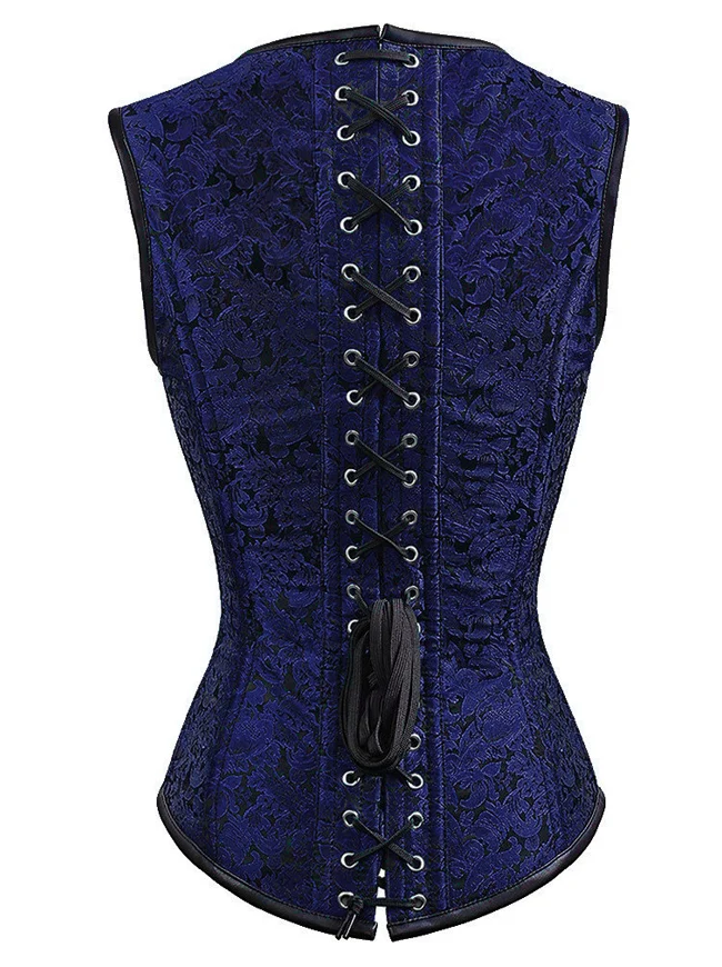 Gotische Steampunk Brocade Steel Boned Waist Cincher Korsett Weste