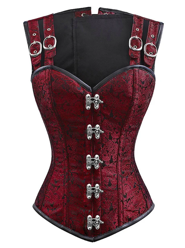 Gotische Steampunk Brocade Steel Boned Waist Cincher Korsett Weste