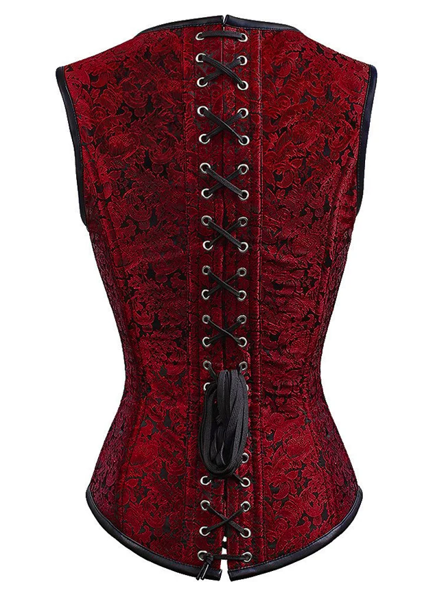 Gotische Steampunk Brocade Steel Boned Waist Cincher Korsett Weste
