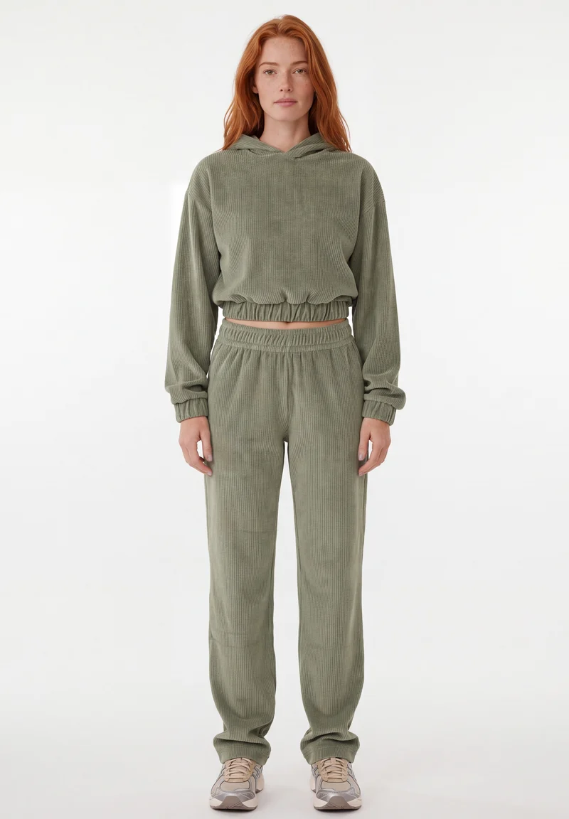 Cropped Cord-Hoodie aus Bio-Baumwolle