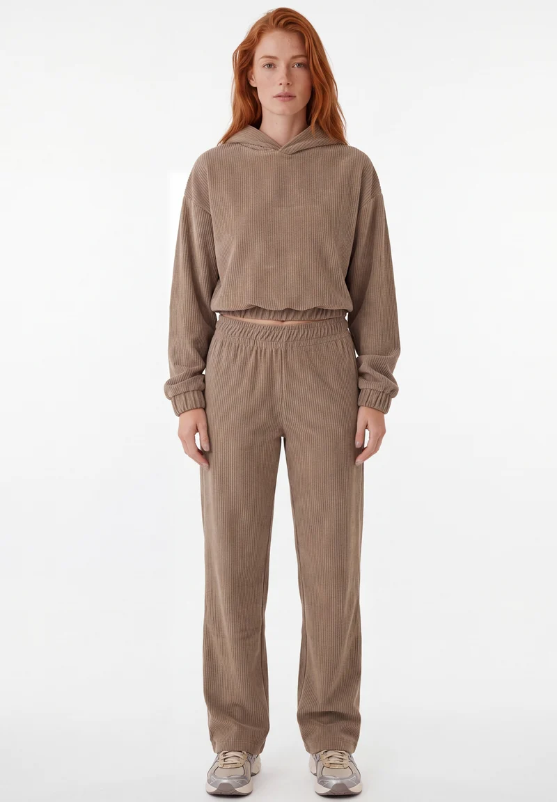 Cropped Cord-Hoodie aus Bio-Baumwolle