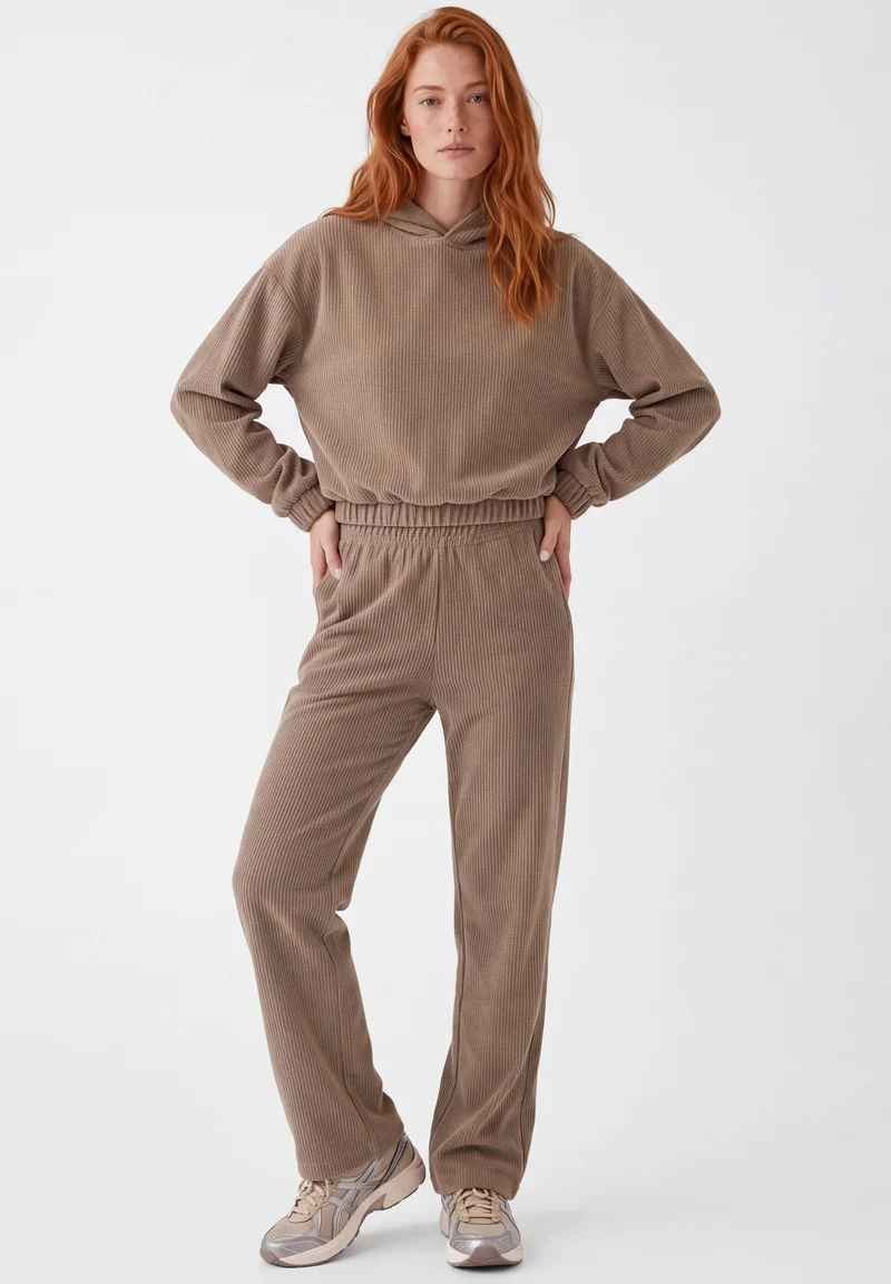 Cropped Cord-Hoodie aus Bio-Baumwolle
