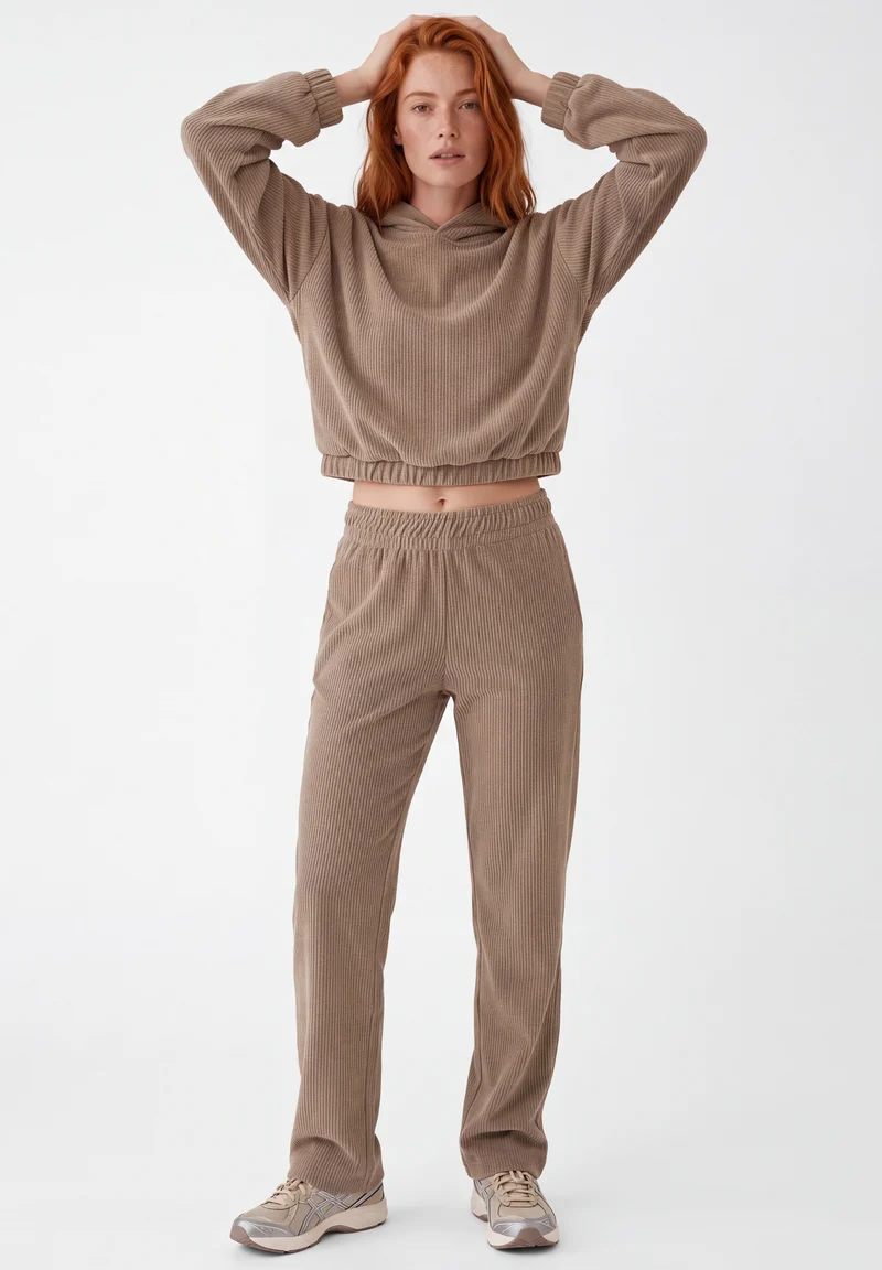 Cropped Cord-Hoodie aus Bio-Baumwolle