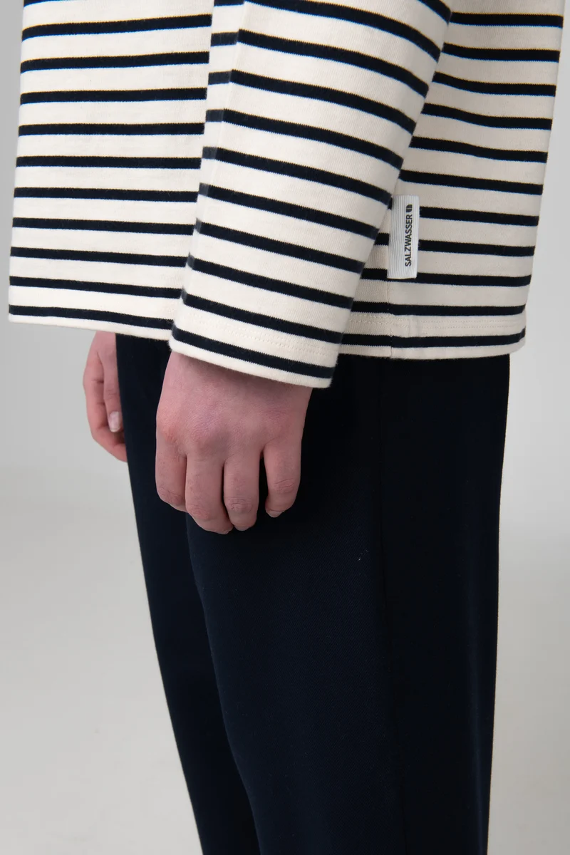 Longsleeve Stina naturweiß-marine
