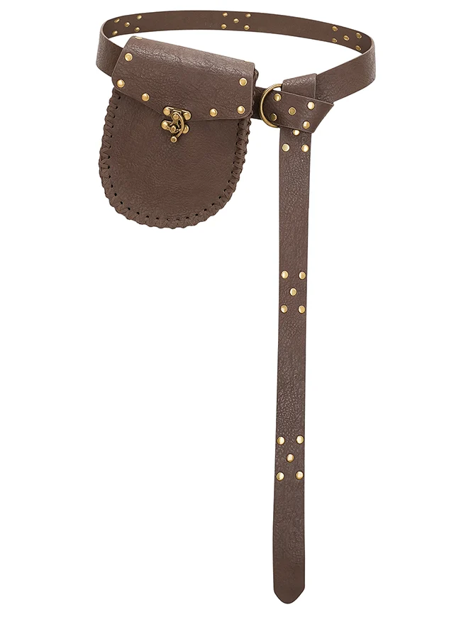 Charmian Unisex Renaissance Mittelalter Funktionsledergürtel mit Hüfttasche