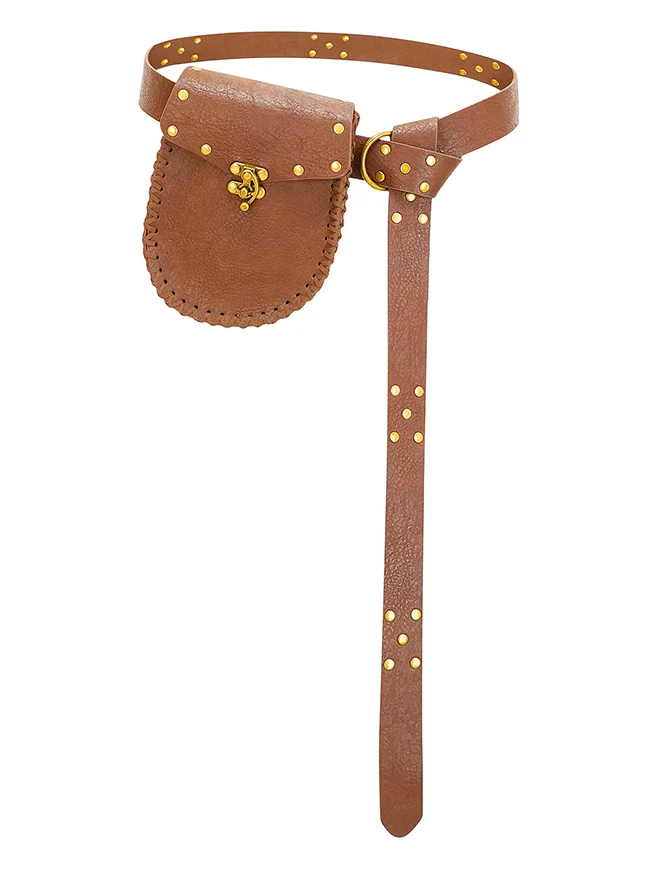 Charmian Unisex Renaissance Mittelalter Funktionsledergürtel mit Hüfttasche