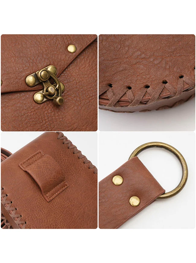 Charmian Unisex Renaissance Mittelalter Funktionsledergürtel mit Hüfttasche