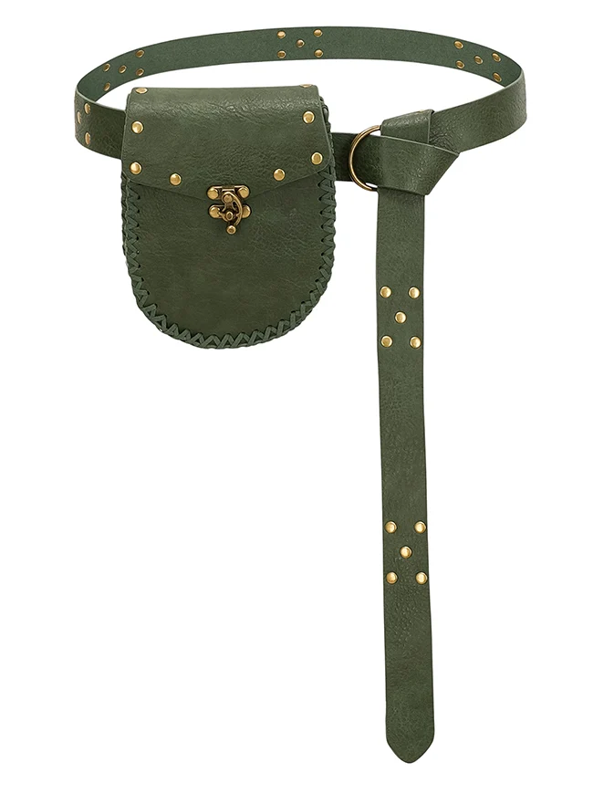 Charmian Unisex Renaissance Mittelalter Funktionsledergürtel mit Hüfttasche