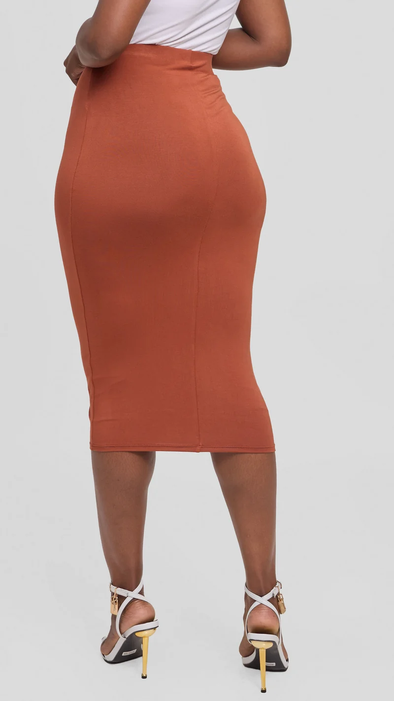 Vivo Double Layered Capri Skirt in Jersey - Dark Rust