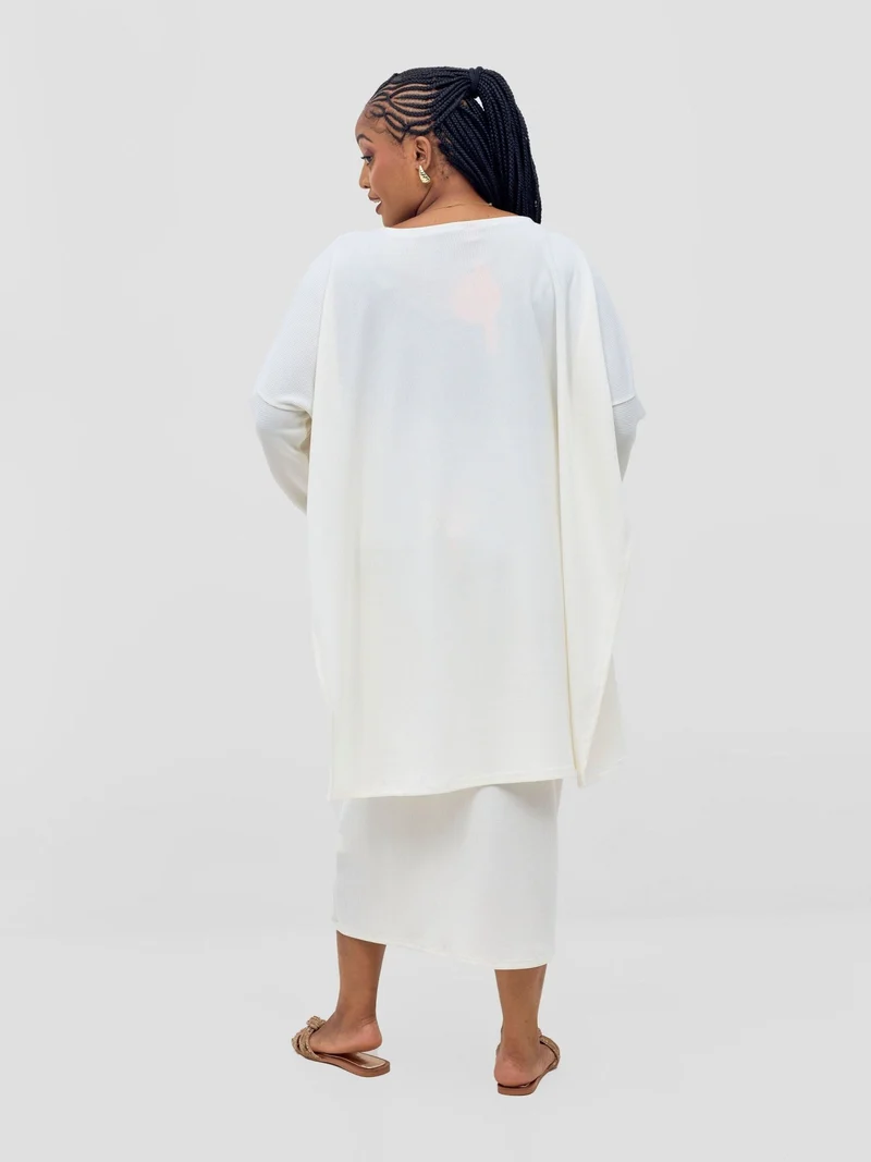 Vivo Safa Sweater in Stretch Rib - Off White