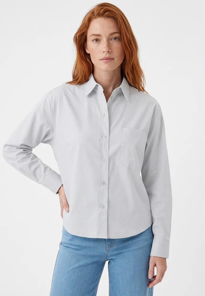 Hemdbluse aus Bio-Baumwolle im Popeline-Gewebe