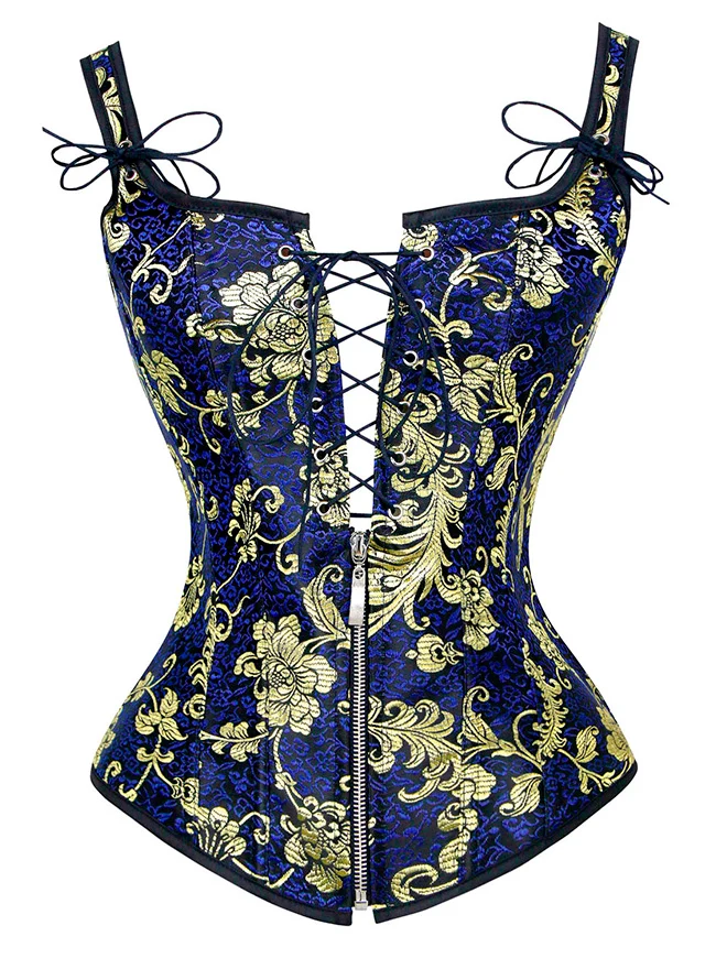 Renaissance Schnürung Vintage Boned Bustier Korsett mit Strumpfbändern