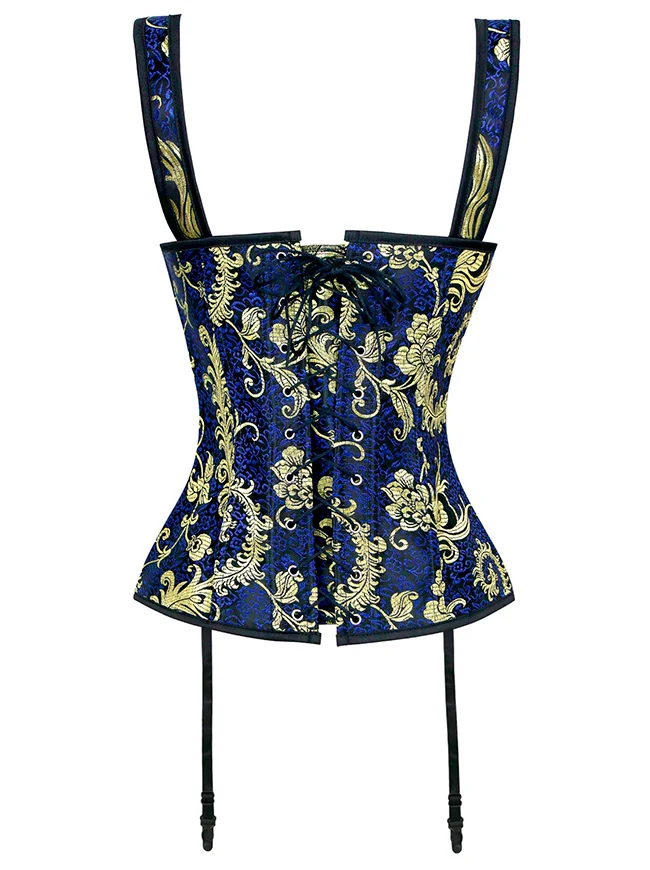 Renaissance Schnürung Vintage Boned Bustier Korsett mit Strumpfbändern