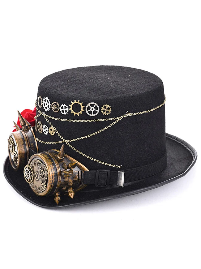 Unisex Steampunk Rosenbrille Maskerade Zylinder