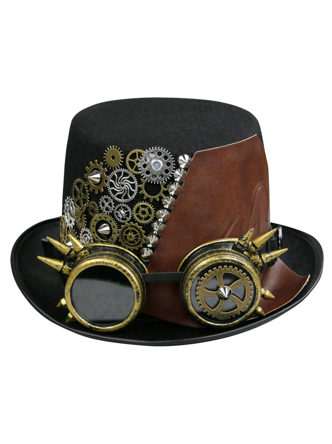 Unisex Steampunk Rosenbrille Maskerade Zylinder