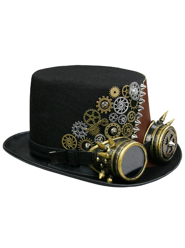 Unisex Steampunk Rosenbrille Maskerade Zylinder