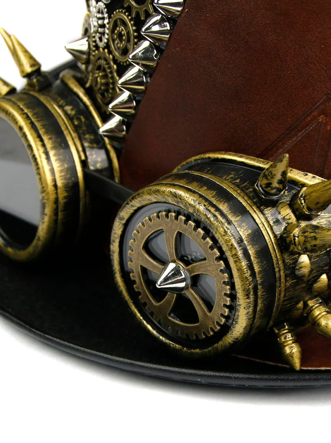 Unisex Steampunk Rosenbrille Maskerade Zylinder