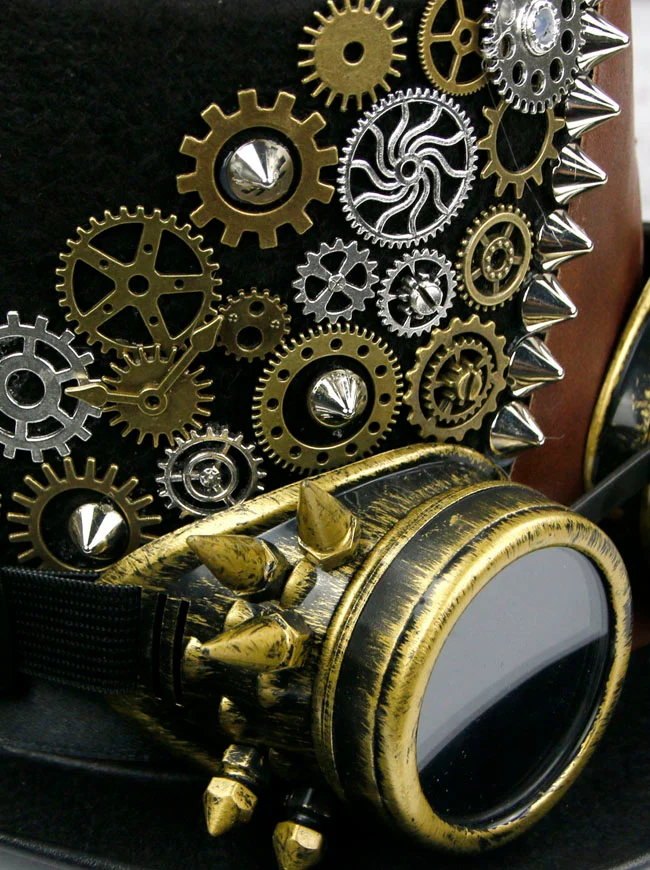 Unisex Steampunk Rosenbrille Maskerade Zylinder