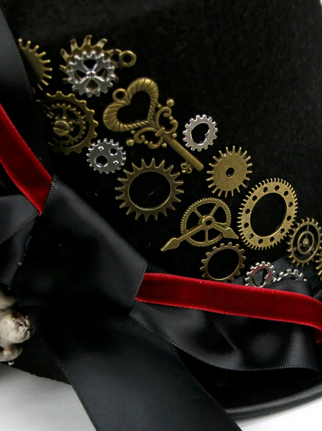Unisex Steampunk Rosenbrille Maskerade Zylinder