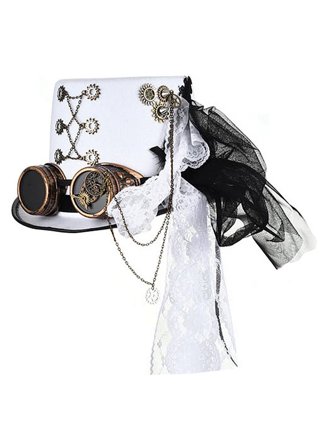Unisex Steampunk-Brille Zahnradkostüm Zylinder