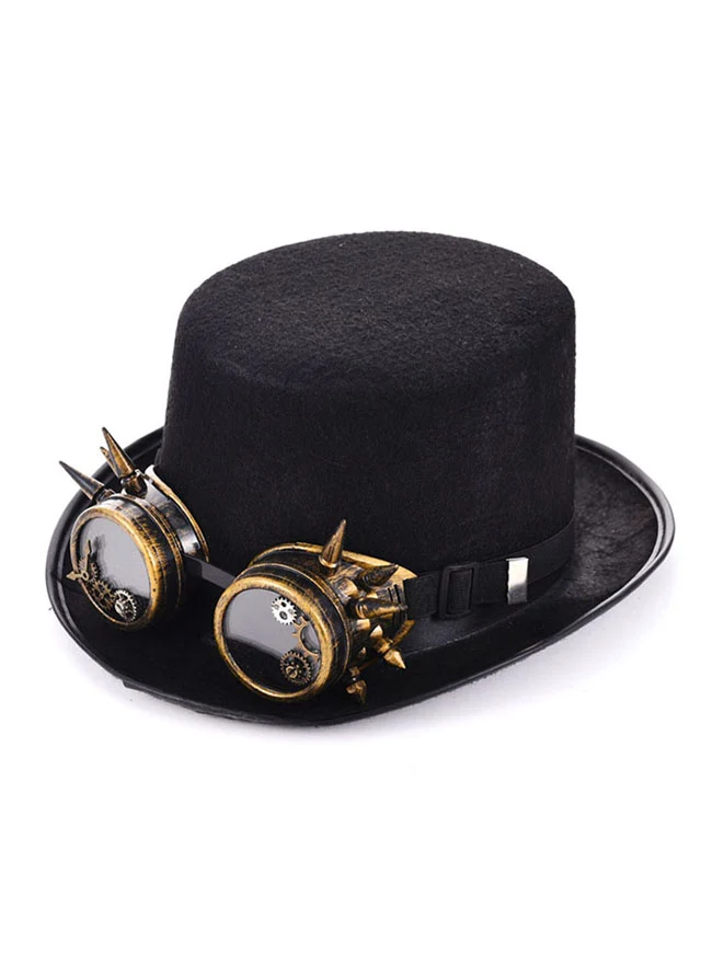Steampunk Zylinder Schutzbrille Gears Chain Deluxe Kostümzubehör
