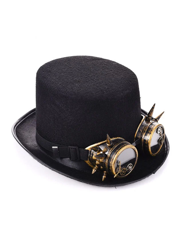 Steampunk Zylinder Schutzbrille Gears Chain Deluxe Kostümzubehör