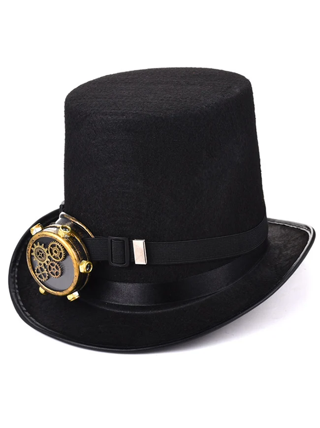 Steampunk Zylinder Schutzbrille Gears Chain Deluxe Kostümzubehör