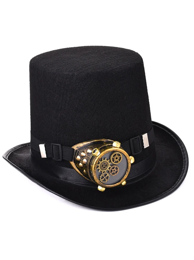 Steampunk Zylinder Schutzbrille Gears Chain Deluxe Kostümzubehör